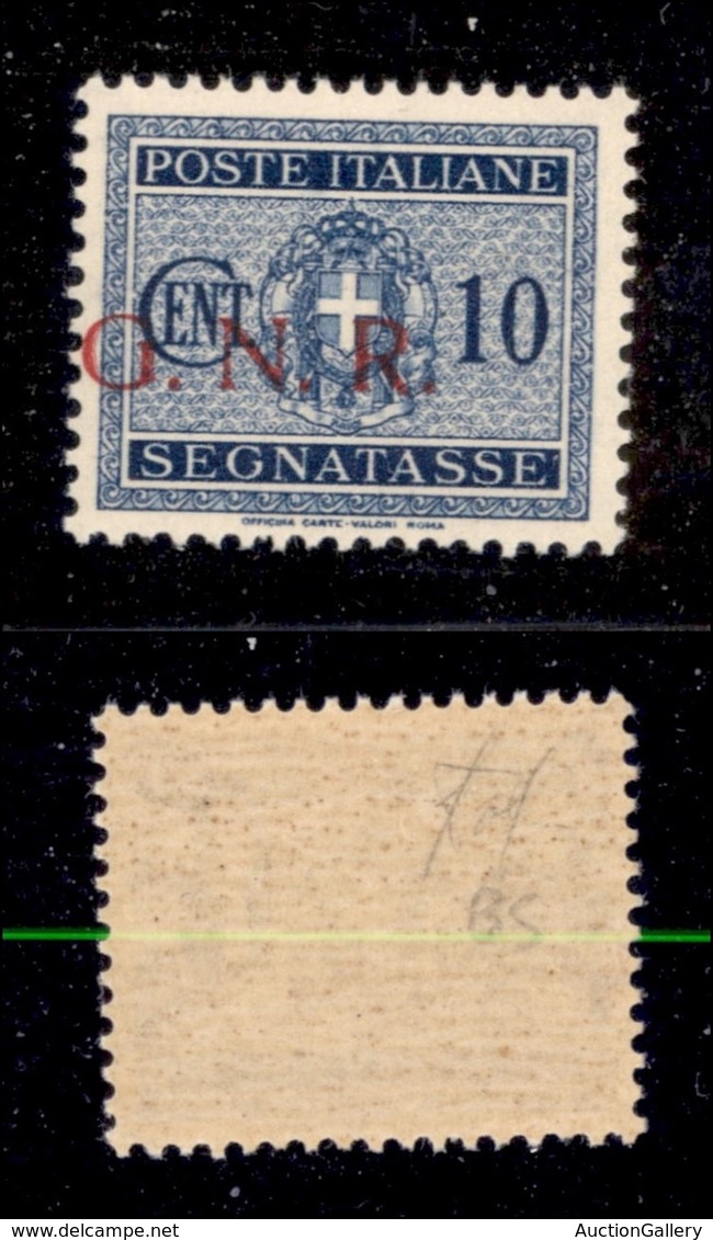 21426 REPUBBLICA SOCIALE - GNR BRESCIA - 1943 – 10 Cent (48/Iba – Segnatasse) Con Soprastampa A Sinistra – Gomma Integra - Autres & Non Classés