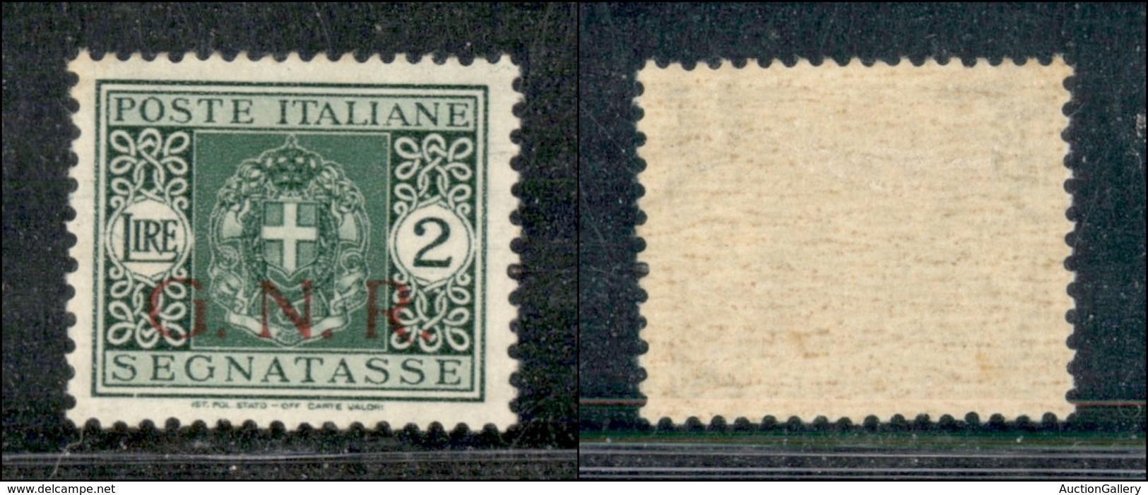 21437 REPUBBLICA SOCIALE - GNR BRESCIA - 1943 – 2 Lire (56/I – Segnatasse) - Autres & Non Classés