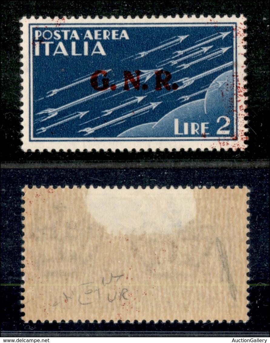 21488 REPUBBLICA SOCIALE - GNR VERONA - 1944 - 2 Lire (122-Aerea) - Raybaudi (200) - Autres & Non Classés