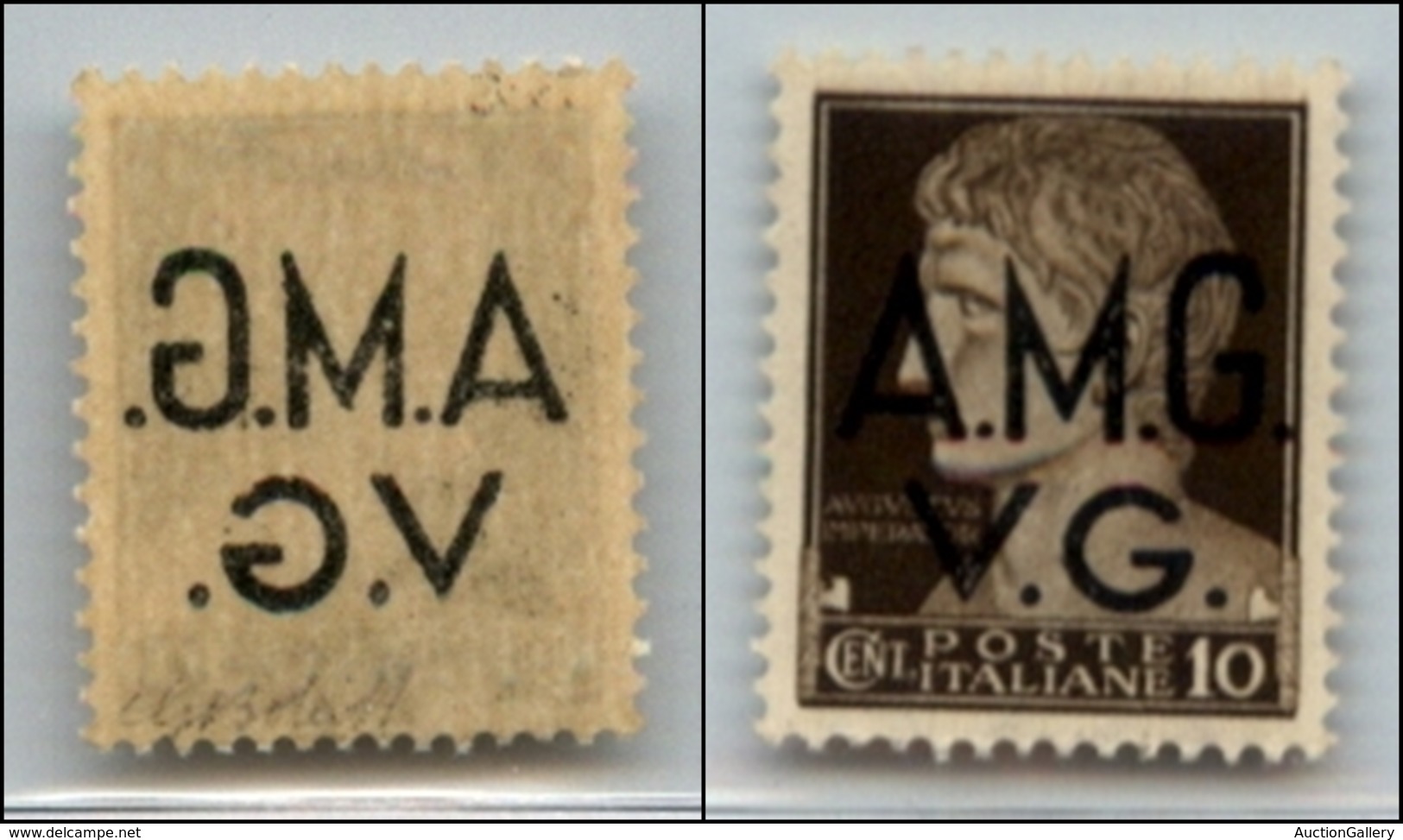 21580 TRIESTE - AMGVG - 1945 – 10 Cent (1p) Con Decalco – Gomma Integra – G. Bolaffi - Andere & Zonder Classificatie