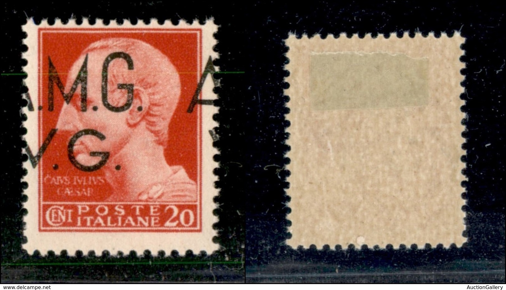 21583 TRIESTE - AMGVG - 1945/1947 – 20 Cent (4hi) Con Soprastampa Spostata Con A A Cavallo – Nuovo Con Gomma (45) - Autres & Non Classés