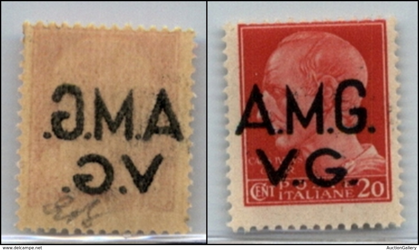 21587 TRIESTE - AMGVG - 1945 – 20 Cent (5p) Con Decalco E Tracce Di Doppia Soprastampa – Gomma Integra – G. Bolaff – Non - Andere & Zonder Classificatie