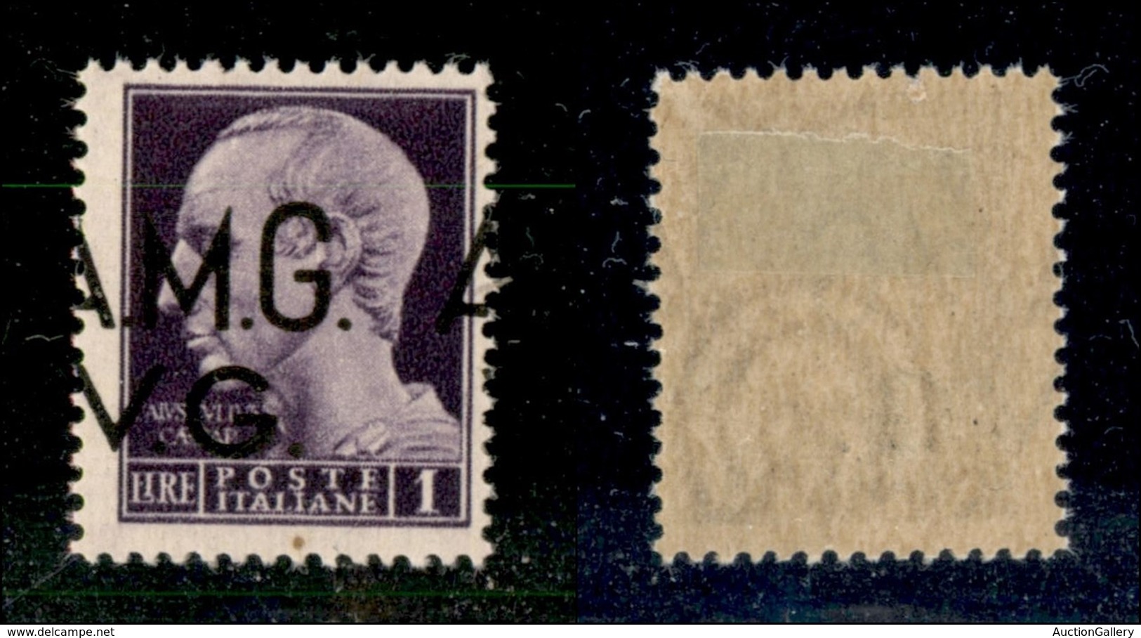 21591 TRIESTE - AMGVG - 1945/1947 – 1 Lira (8hi) Con Soprastampa Spostata A Sinistra Con A A Cavallo – Nuovo Con Gomma ( - Sonstige & Ohne Zuordnung