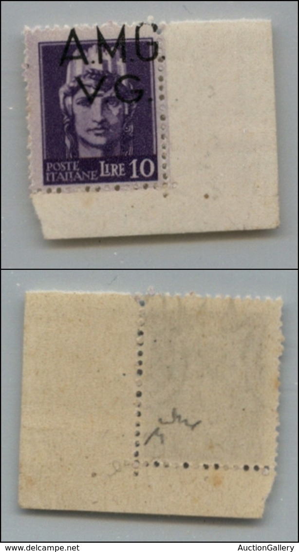 21595 TRIESTE - AMGVG - 1945 – 10 Lire (11) Angolo Di Foglio – Soprastampa In Alto A Destra – Gomma Integra – Chiavarell - Autres & Non Classés