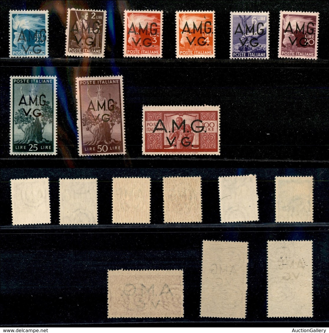 21600 TRIESTE - AMGVG - 1946/1947 – Democratica (13/21) – 9 Valori – Gomma Integra (140) - Sonstige & Ohne Zuordnung