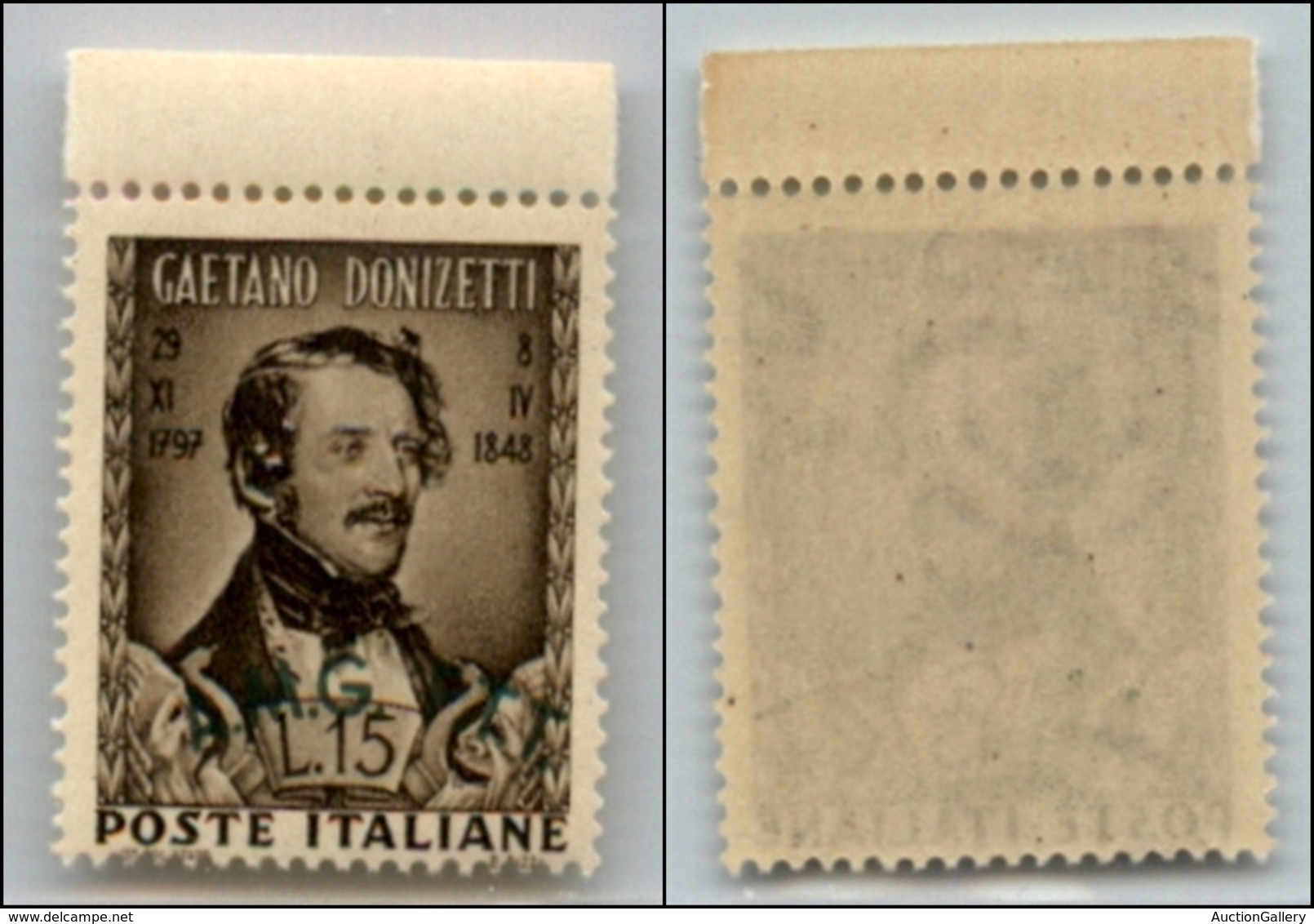 21633 TRIESTE - AMGFTT - 1948 – 15 Lire Donizetti (34) – Gomma Integra (25) - Andere & Zonder Classificatie