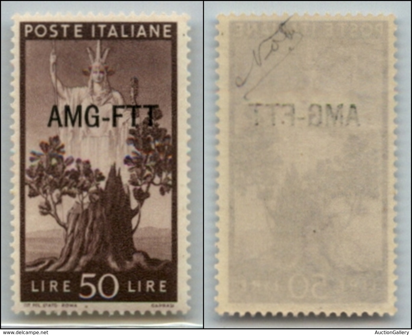 21646 TRIESTE - AMGFTT - 1950 – 50 Lire Democratica (66) – Gomma Integra (75) - Autres & Non Classés