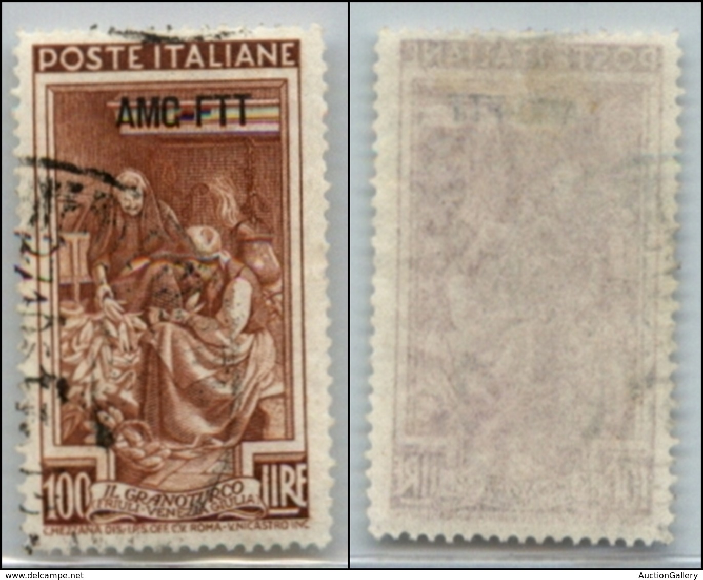 21658 TRIESTE - AMGFTT - 1950 - 100 Lire Lavoro (106/II) Dentellato 14 1/4 X 13 1/4 - Usato (500) - Autres & Non Classés