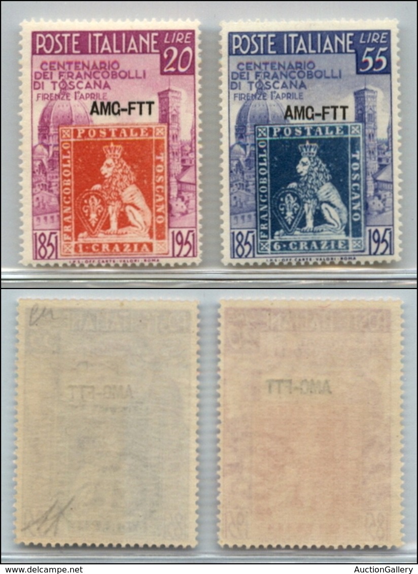 21661 TRIESTE - AMGFTT - 1951 - Toscana (108/109) - Serie Completa - Gomma Integra (90) - Andere & Zonder Classificatie