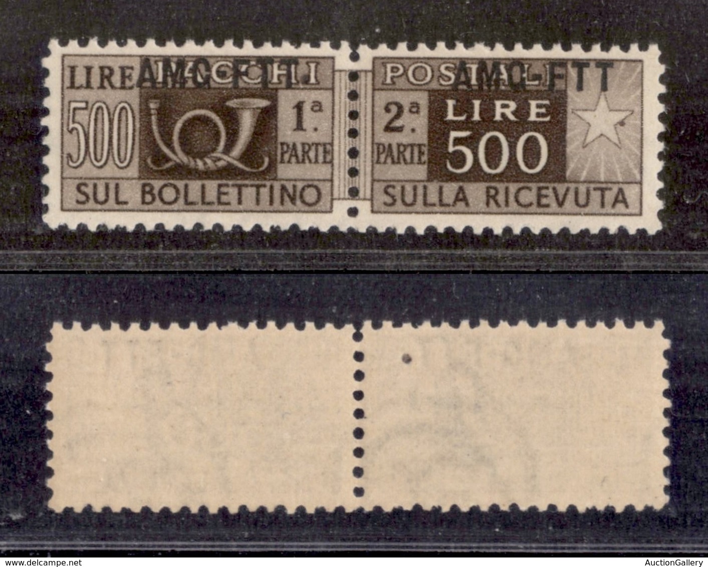 21692 TRIESTE - AMGFTT - 1949/1953 - 500 Lire Pacchi Postali (25h) Soprastampa In Alto - Gomma Integra (450) - Autres & Non Classés