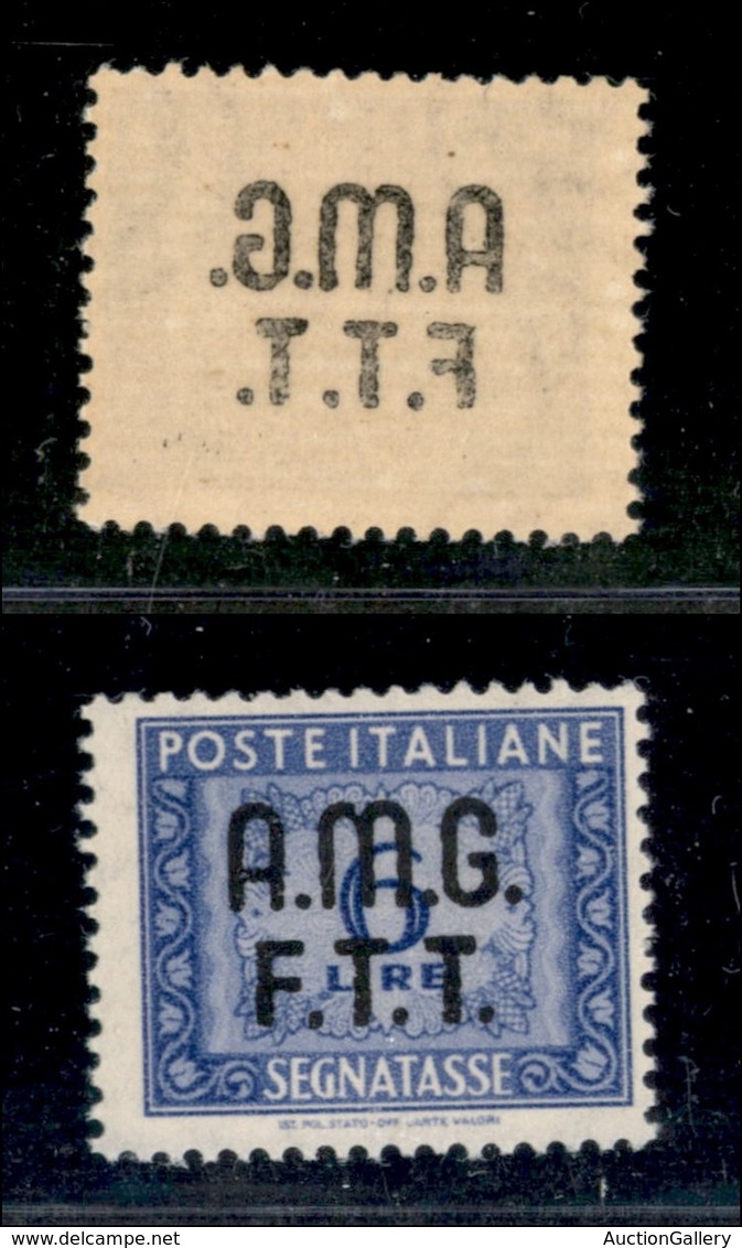 21695 TRIESTE - AMGFTT - 1949 - Segnatasse - 6 Lire (10f) Con Decalco - Gomma Integra (150) - Autres & Non Classés