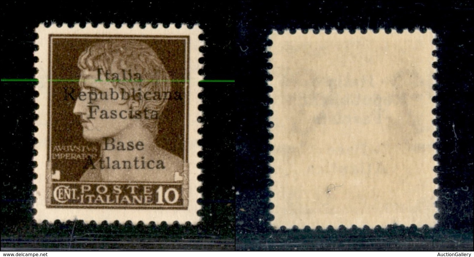 21753 ENISSIONI LOCALI - BASE ATLANTICA - 1943 – 10 Cent (6 – Varietà – I Di Italia Diverso – Gomma Integra – Non Catalo - Andere & Zonder Classificatie