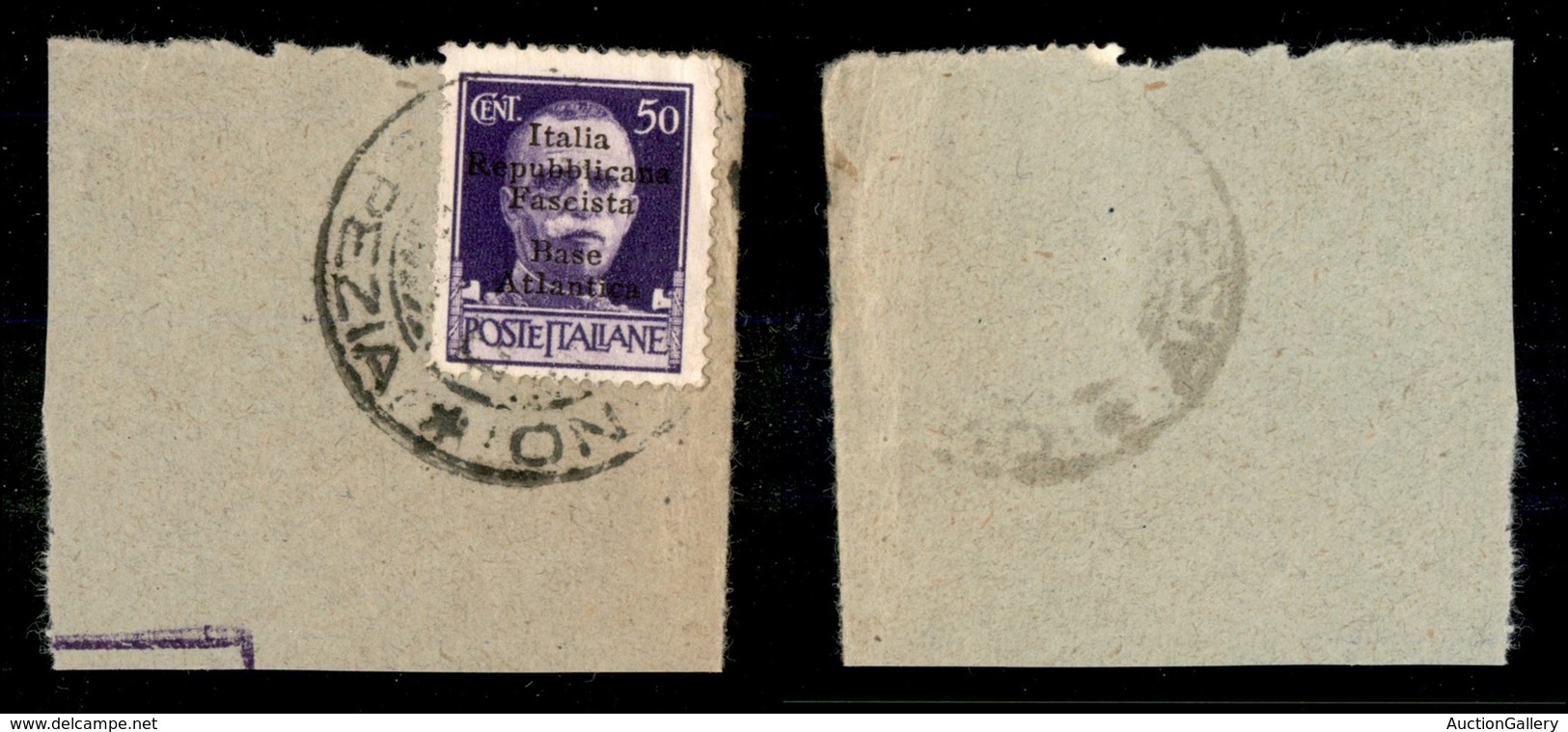 21768 ENISSIONI LOCALI - BASE ATLANTICA - 1943 – 50 Cent (11g) Su Frammento – L Diversa (280+) - Autres & Non Classés