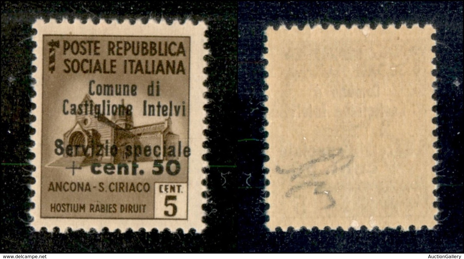 21773 ENISSIONI LOCALI - CASTIGLION D'INTELVI - 1945 – 5 Cent + 50 (1) – Gomma Integra (125) - Andere & Zonder Classificatie