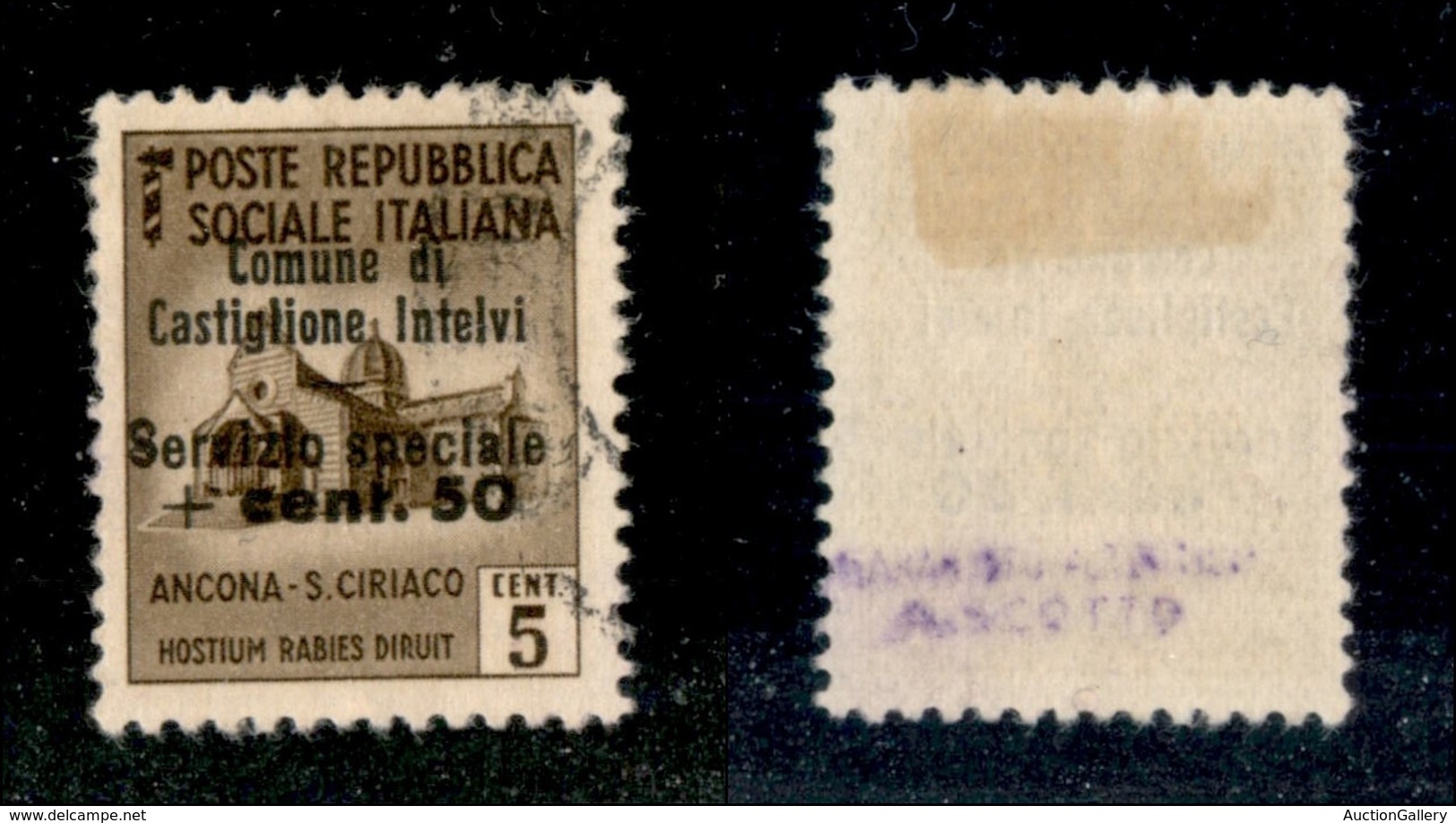 21775 ENISSIONI LOCALI - CASTIGLION D'INTELVI - 1945 – 5 Cent + 50 (1) Usato (60) - Autres & Non Classés