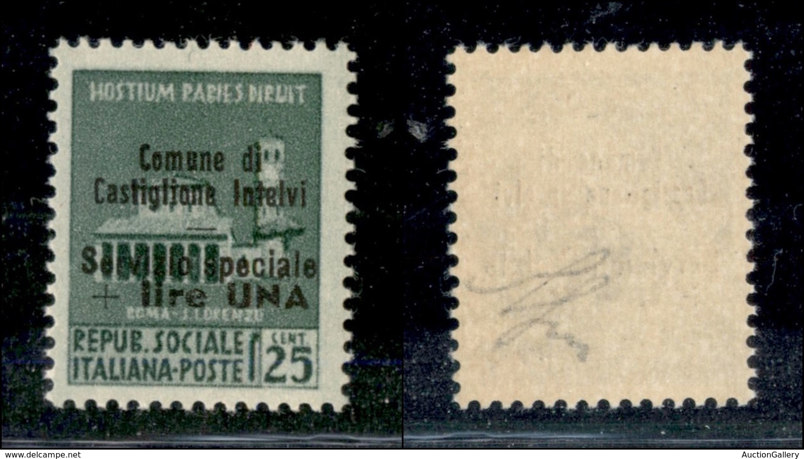 21781 ENISSIONI LOCALI - CASTIGLION D'INTELVI - 1945 – 25 Cent + 1 Lira (6) – Gomma Integra (125) - Sonstige & Ohne Zuordnung