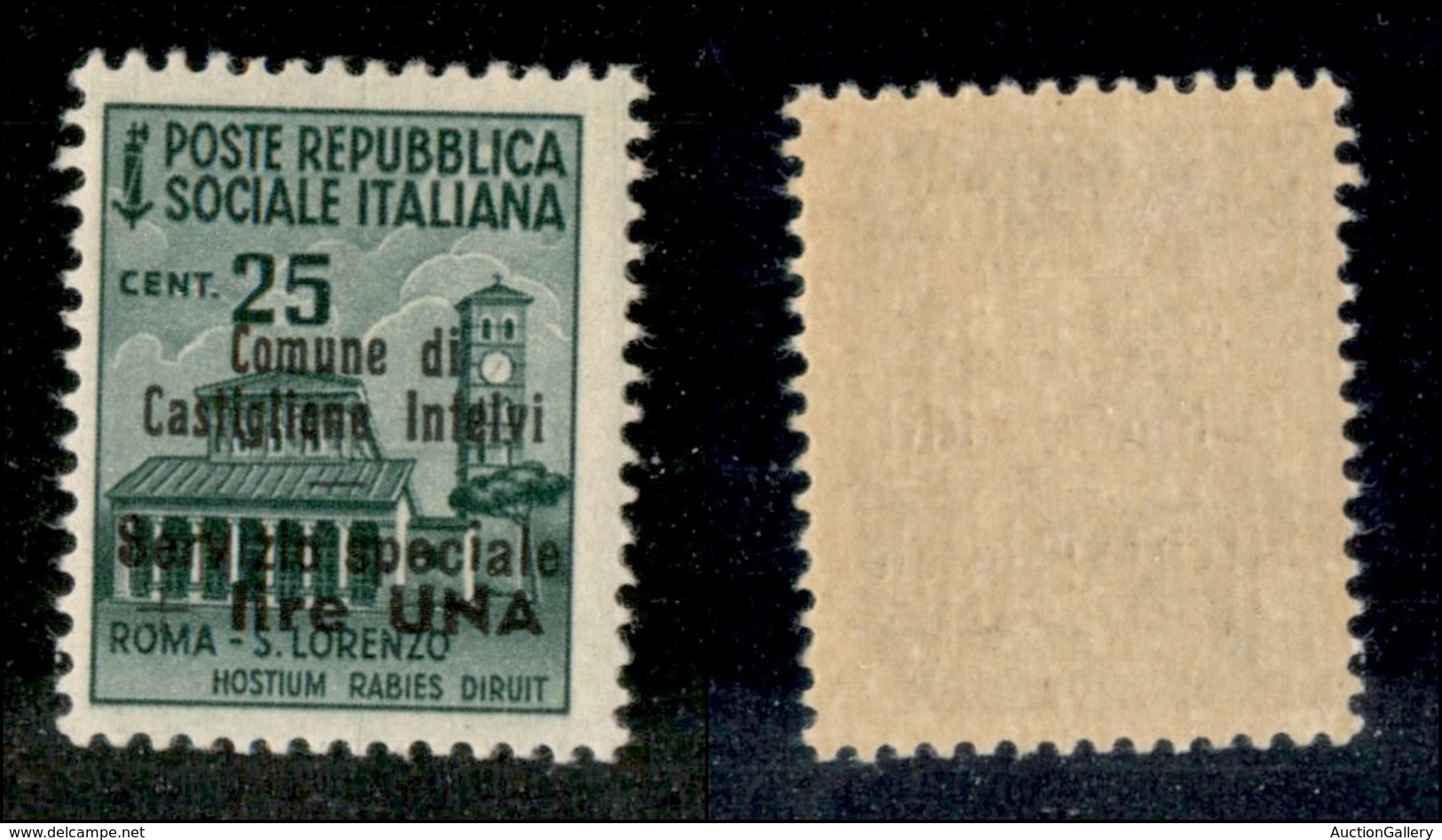 21785 ENISSIONI LOCALI - CASTIGLION D'INTELVI - 1945 – 25 Cent + 1 Lira (7) Nuovo Con Gomma (50) - Autres & Non Classés