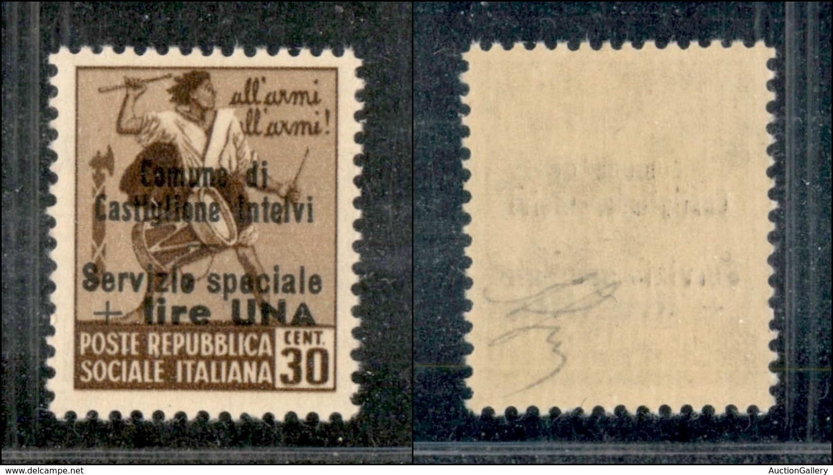 21786 ENISSIONI LOCALI - CASTIGLION D'INTELVI - 1945 – 30 Cent + 1 Lira (8) – Gomma Integra (375) - Andere & Zonder Classificatie