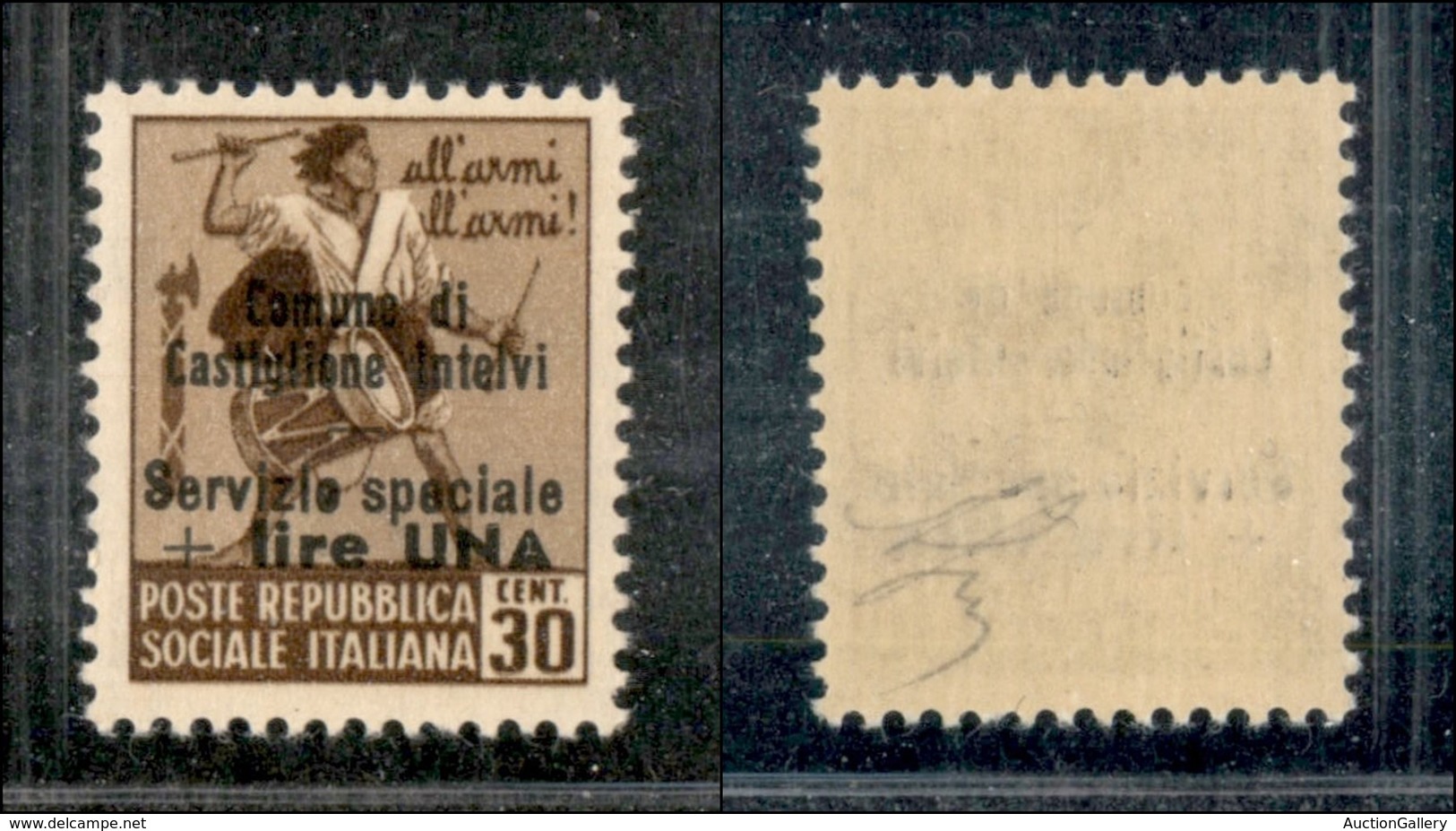 21786 ENISSIONI LOCALI - CASTIGLION D'INTELVI - 1945 – 30 Cent + 1 Lira (8) – Gomma Integra (375) - Sonstige & Ohne Zuordnung