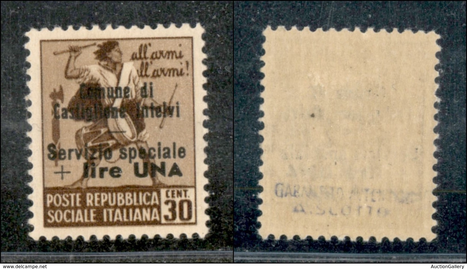 21787 ENISSIONI LOCALI - CASTIGLION D'INTELVI - 1945 – 30 Cent + 1 Lira (8) – Gomma Originale Con Impercettibile Traccia - Sonstige & Ohne Zuordnung