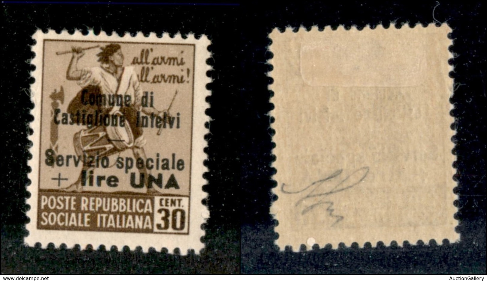 21789 ENISSIONI LOCALI - CASTIGLION D'INTELVI - 1945 – 30 Cent + 1 Lira (9) Nuovo Con Gomma (50) - Andere & Zonder Classificatie