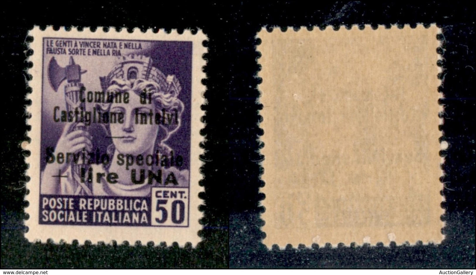 21790 ENISSIONI LOCALI - CASTIGLION D'INTELVI - 1945 – 50 Cent + 1 Lira (10) – Gomma Integra (125) - Sonstige & Ohne Zuordnung