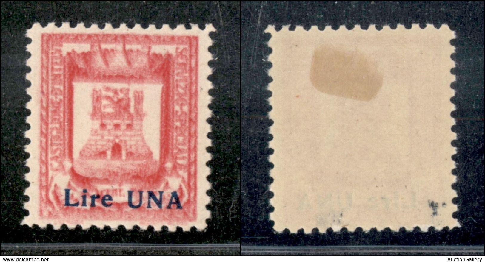 21800 ENISSIONI LOCALI - CASTIGLION D'INTELVI - 1945 – 1 Lira Su 50 Cent (19) Con Stampa Evanescente (da 15f) Mossa – Go - Sonstige & Ohne Zuordnung