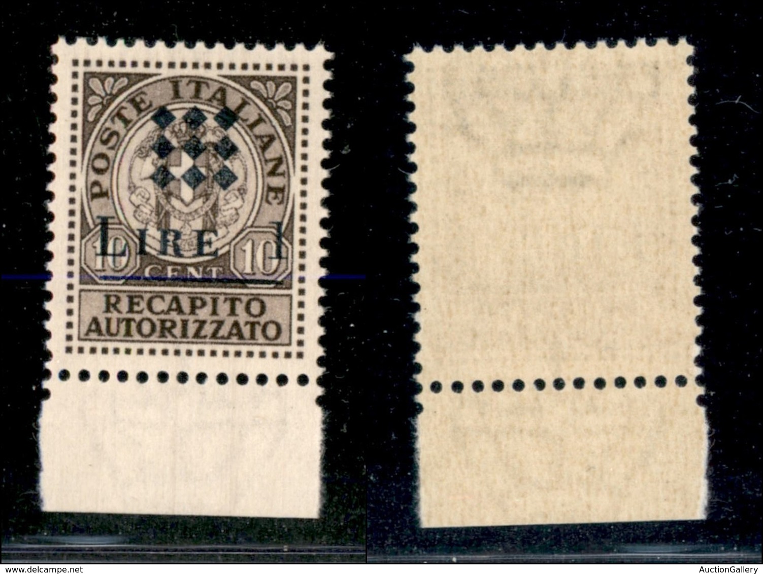 21802 ENISSIONI LOCALI - GUIDIZZOLO - 1945 – 1 Lira Su 10 Cent (1) Bordo Foglio – Gomma Integra (160) - Andere & Zonder Classificatie