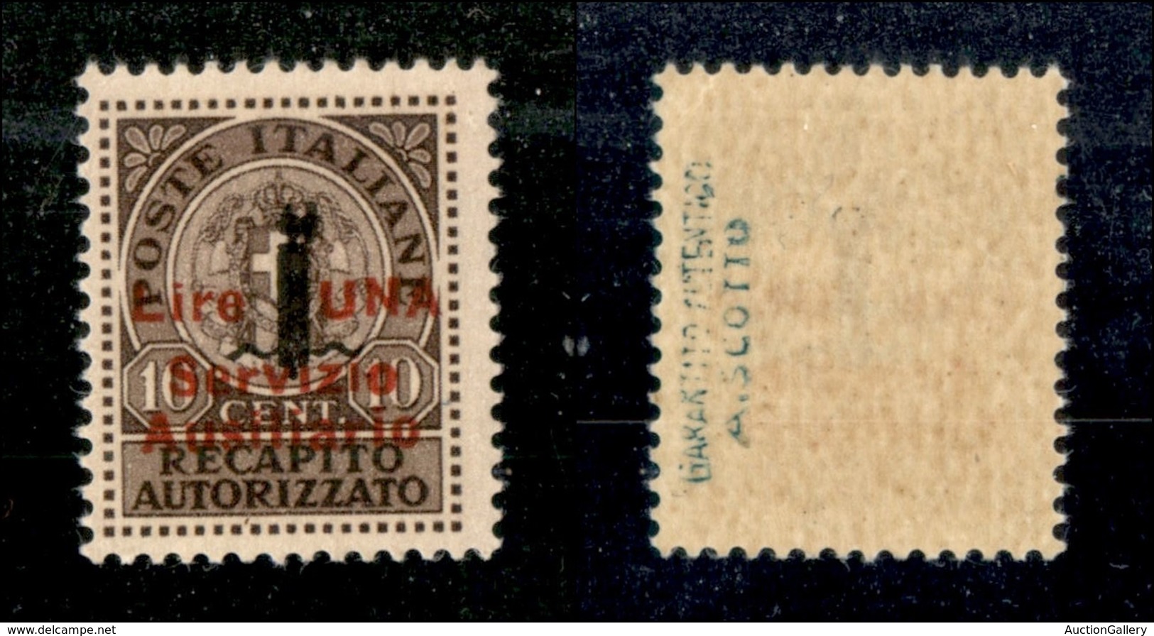 21803 ENISSIONI LOCALI - GUIDIZZOLO - 1945 – 1 Lira Su 10 Cent Recapito (2) – Gomma Integra (35) - Andere & Zonder Classificatie