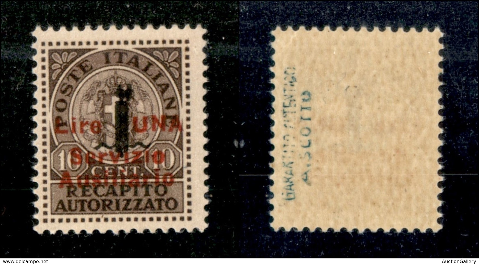 21803 ENISSIONI LOCALI - GUIDIZZOLO - 1945 – 1 Lira Su 10 Cent Recapito (2) – Gomma Integra (35) - Autres & Non Classés