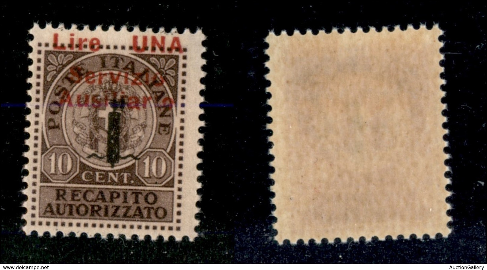 21804 ENISSIONI LOCALI - GUIDIZZOLO - 1945 – 1 Lira Su 10 Cent (2c) Con Soprastampa In Alto – Gomma Integra (300) - Sonstige & Ohne Zuordnung