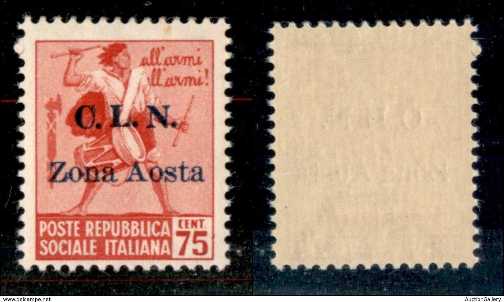 21827 EMISSIONI CLN - AOSTA - 1944 – 75 Cent (3) – Gomma Integra (65) - Autres & Non Classés