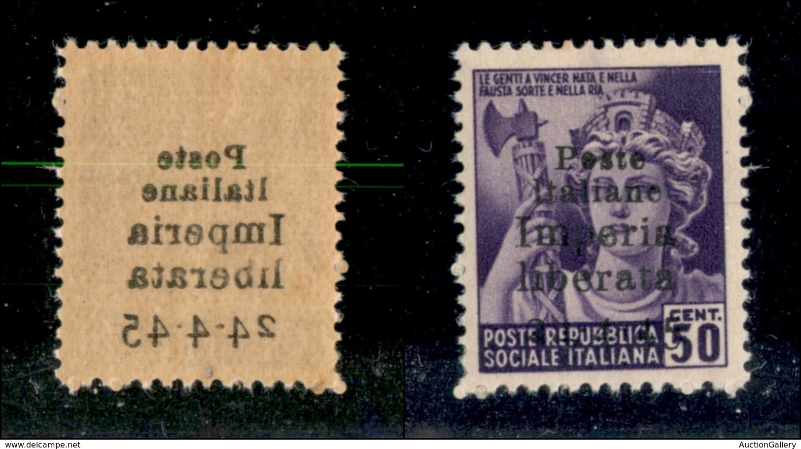 21847 EMISSIONI CLN - IMPERIA - 1945 – 50 Cent (6e) Con Decalco – Gomma Integra (60) - Andere & Zonder Classificatie