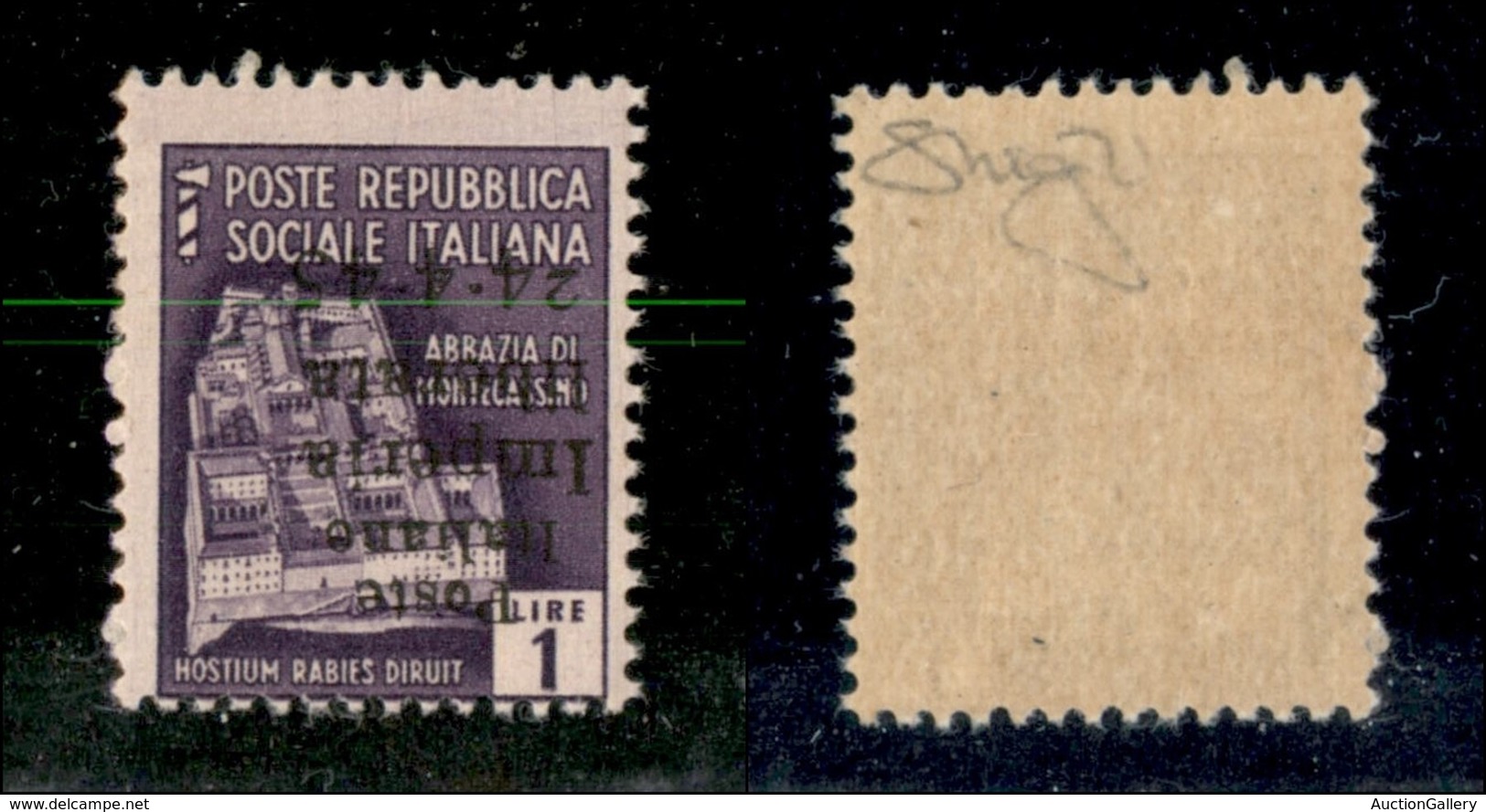 21848 EMISSIONI CLN - IMPERIA - 1945 – 1 Lira (8a) Con Soprastampa Capovolta – Gomma Integra (195) - Autres & Non Classés