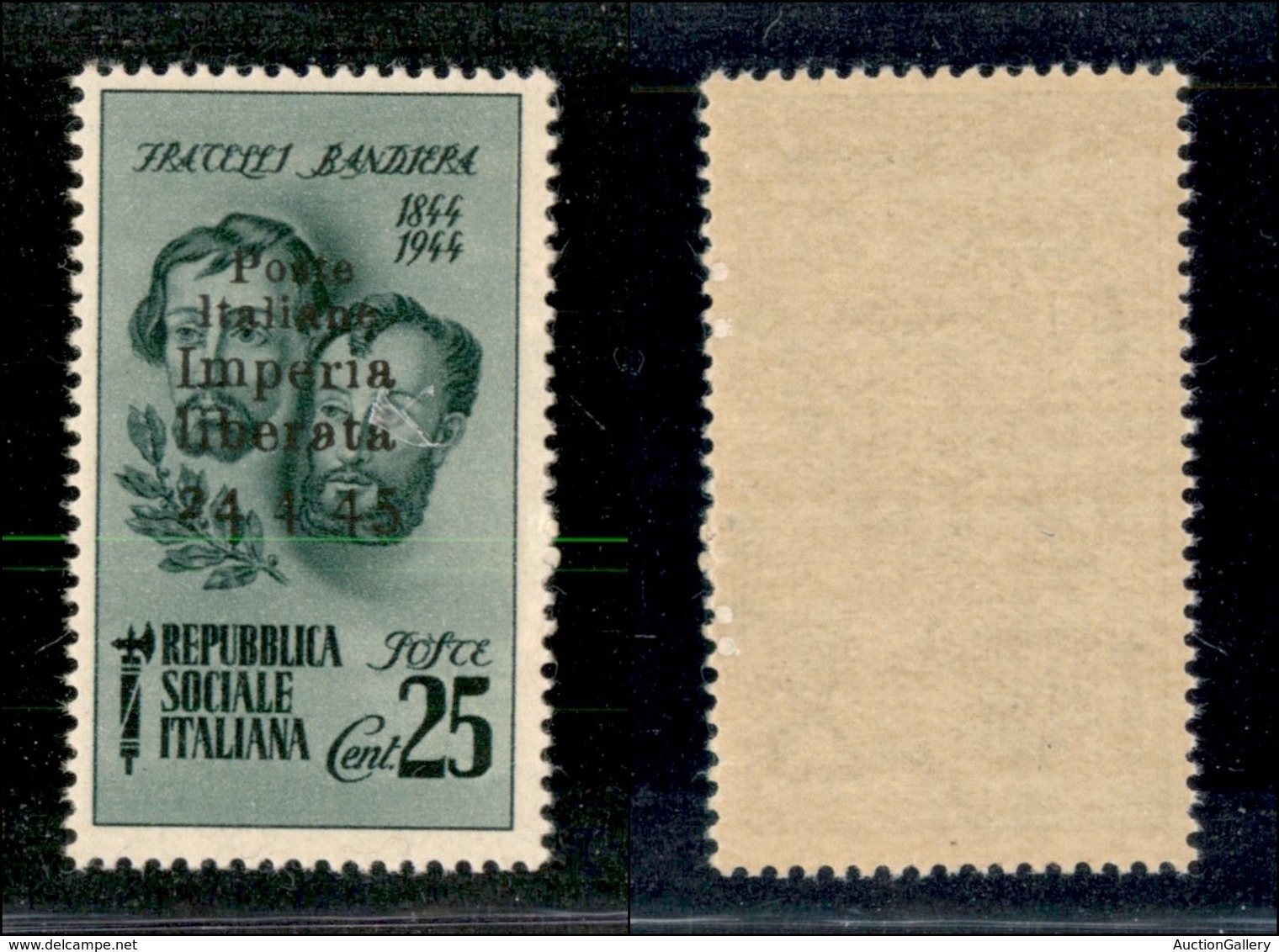 21855 EMISSIONI CLN - IMPERIA - 1945 – 25 Cent Bandiera (13d) Senza Trattini – Gomma Integra (150) - Autres & Non Classés