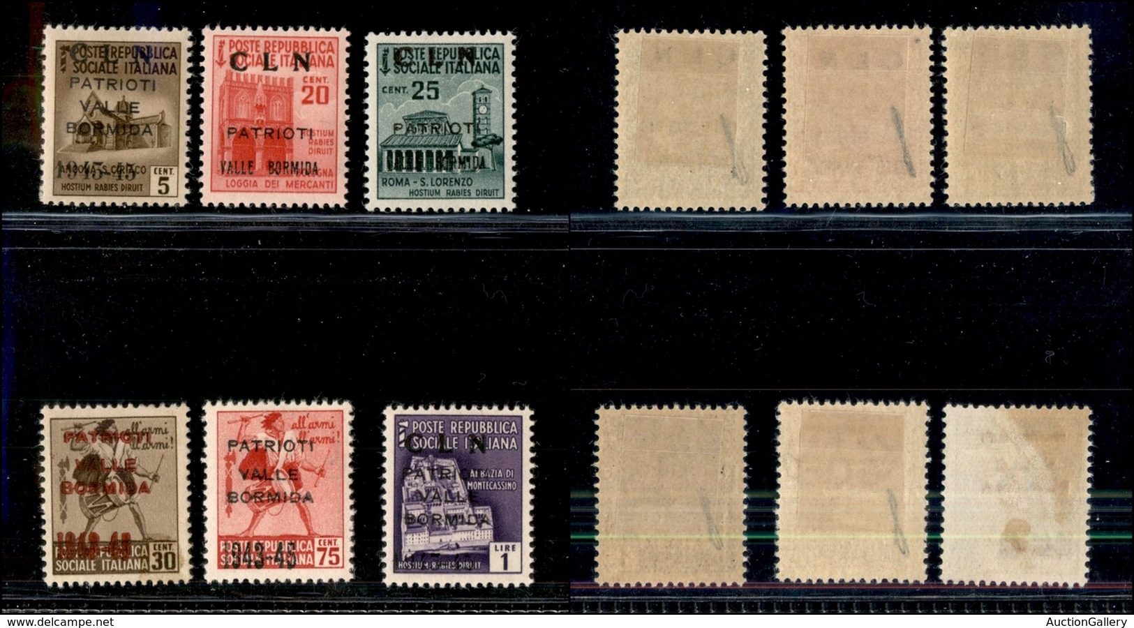 21887 EMISSIONI CLN - VALLE BORMIDA - 1945 - Patrioti (1/4+6/7) - 6 Valori - Gomma Originale Con Prima Linguella + 30 Ce - Autres & Non Classés