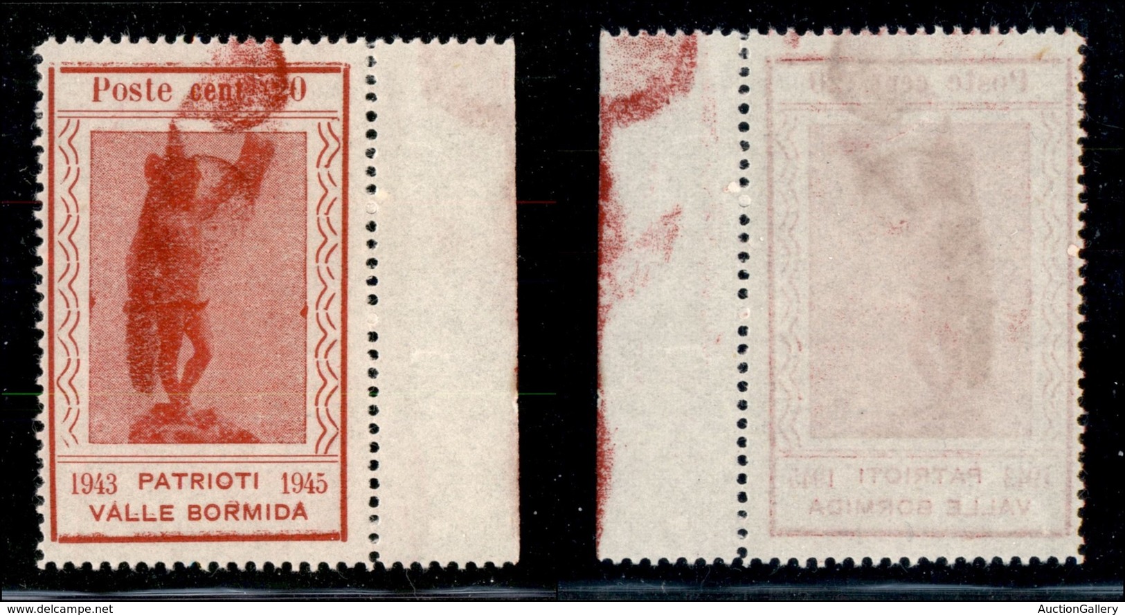 21895 EMISSIONI CLN - VALLE BORMIDA - 1945 - 20 Cent Perseo (10) Bordo Foglio - Leggera Parziale Doppia Stampa Con Diffu - Autres & Non Classés