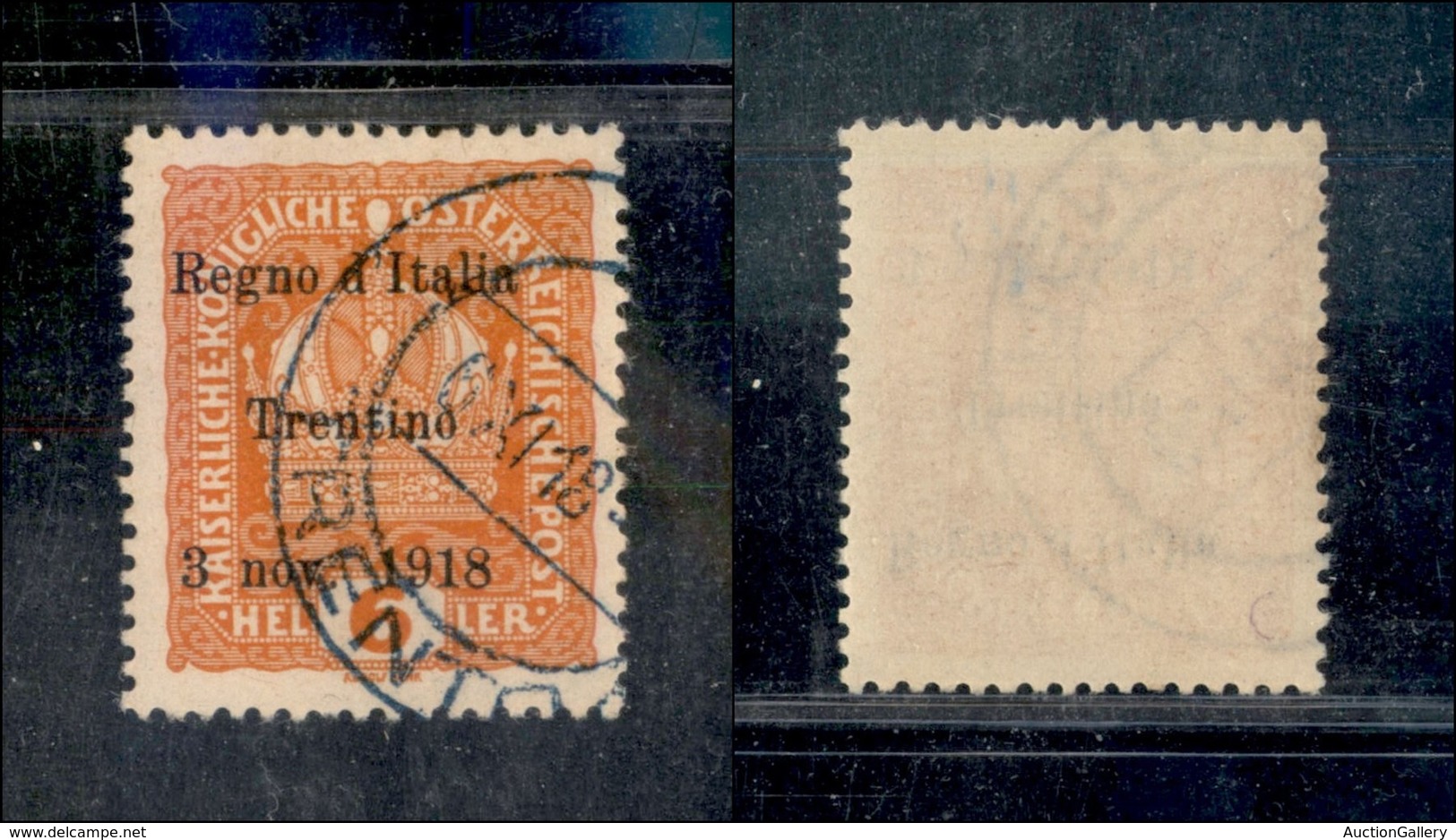 21944 OCCUPAZIONI - TRENTINO - ALTO ADIGE - 1918 - 6 Heller Arancio (3) Annullo Trento 6.11.1918 (azzurro) - Usato (200) - Sonstige & Ohne Zuordnung