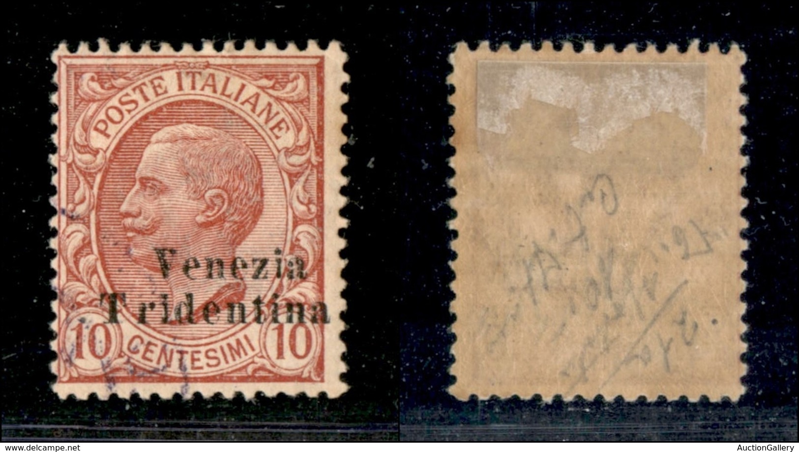 21964 OCCUPAZIONI - TRENTINO - ALTO ADIGE - 1918 – 10 Cent (22c) Usato – T A Sinistra (110) - Andere & Zonder Classificatie