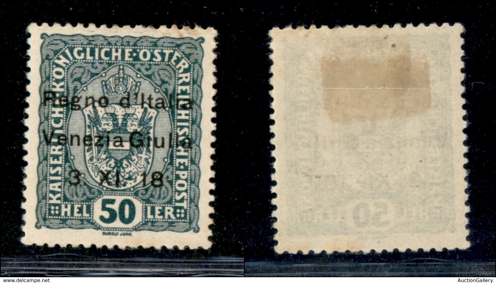 21984 OCCUPAZIONI - VENEZIA GIULIA - 1918 - 50 Heller (11k) Senza Punto Dopo 18 - Gomma Originale (120) - Andere & Zonder Classificatie