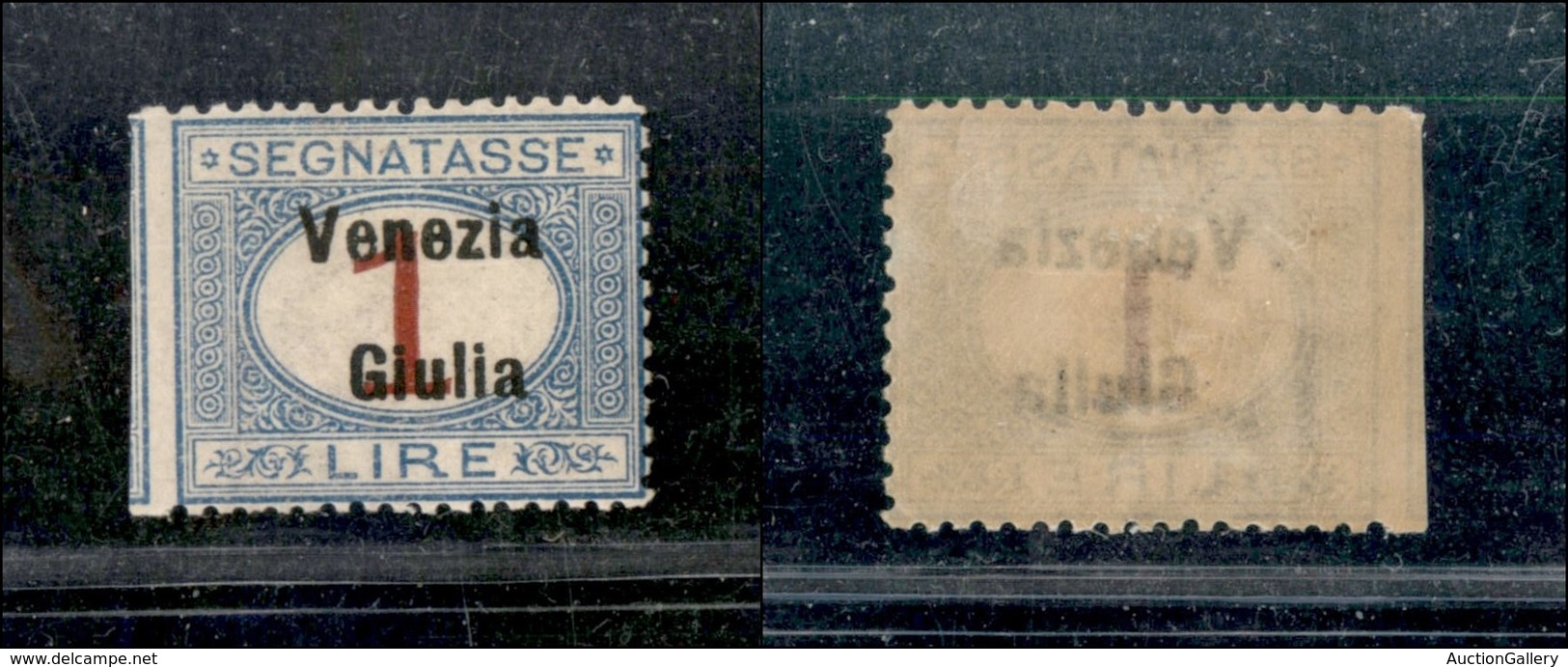 21999 OCCUPAZIONI - VENEZIA GIULIA - 1918 - 1 Lira Segnatasse Soprastampato (7) Salto Di Dentellatura A Sinistra - Non C - Autres & Non Classés