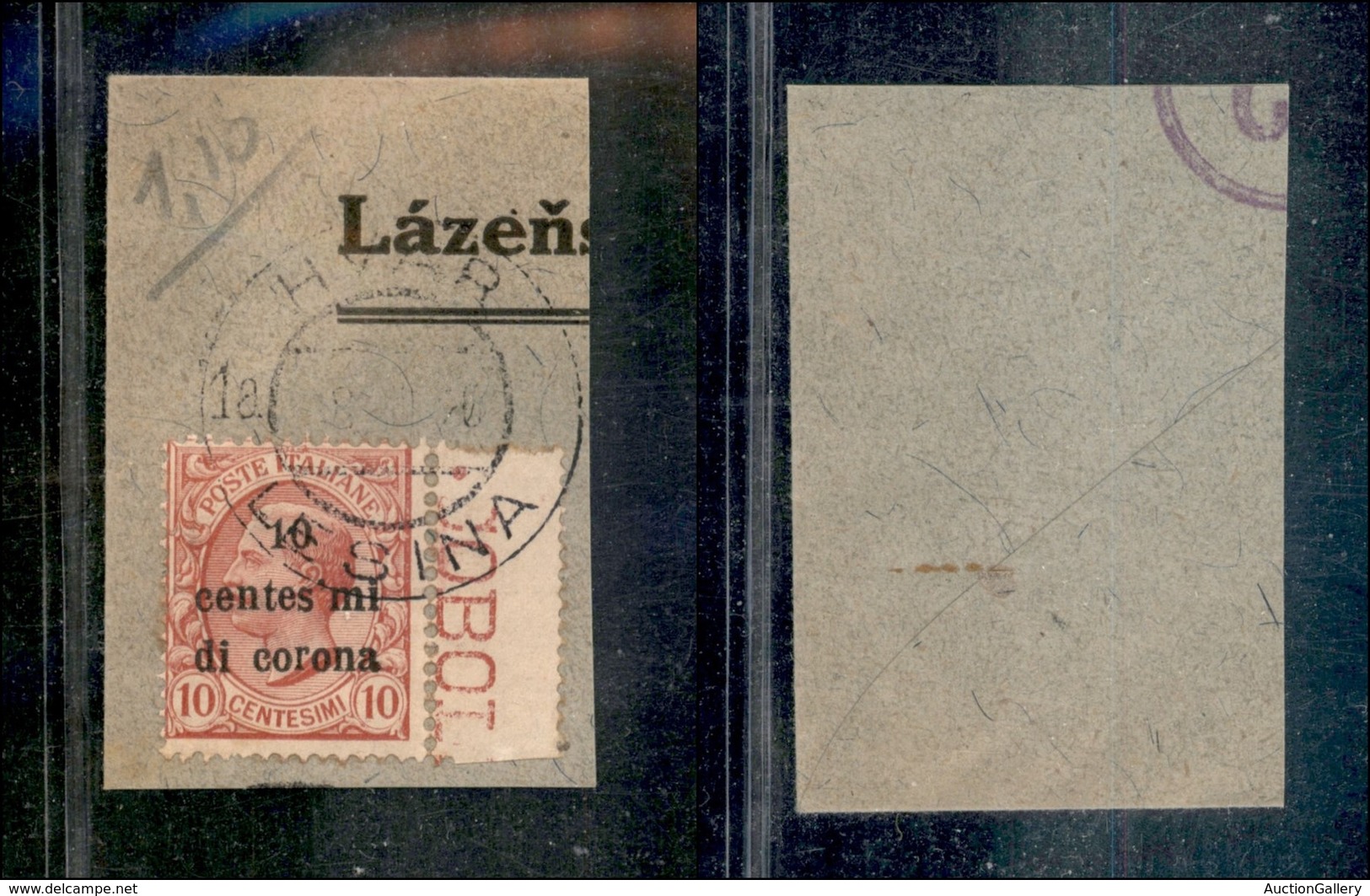 22019 OCCUPAZIONI - TRENTO E TRIESTE - 1919 - 10 Cent Di Corona Su 10 Cent Leoni (4fa) Lettera Mancante "centes Mi" - Bo - Autres & Non Classés