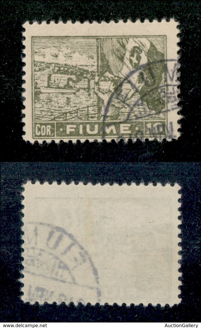 22051 OCCUPAZIONI - FIUME - 1919 - 10 Corone Veduta (C48) - Carta C - Usato (160) - Andere & Zonder Classificatie