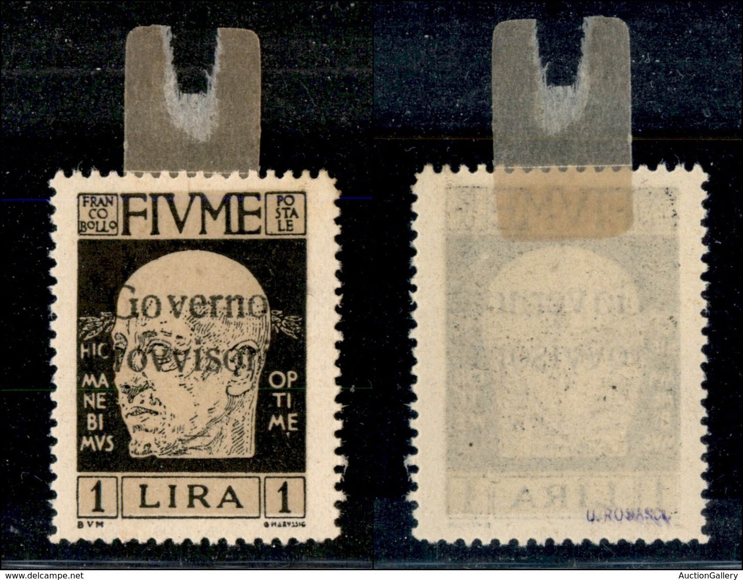 22075 OCCUPAZIONI - FIUME - 1921 – 1 Lira (158) – Gomma Originale Con Prima Linguella (200) - Autres & Non Classés