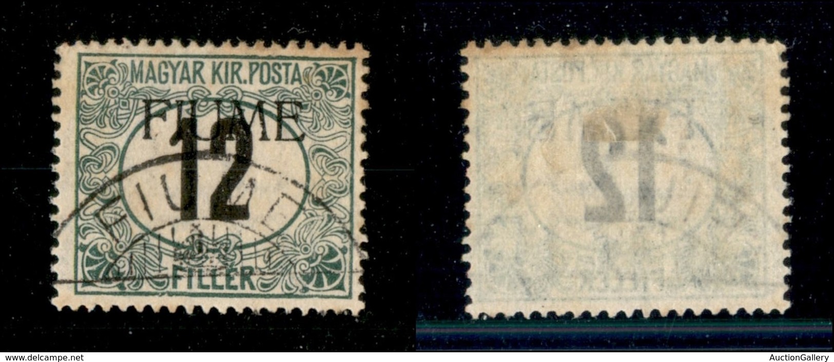 22085 OCCUPAZIONI - FIUME - 1919 – 12 Filler (2/I – Segnatasse) Usato - Sonstige & Ohne Zuordnung