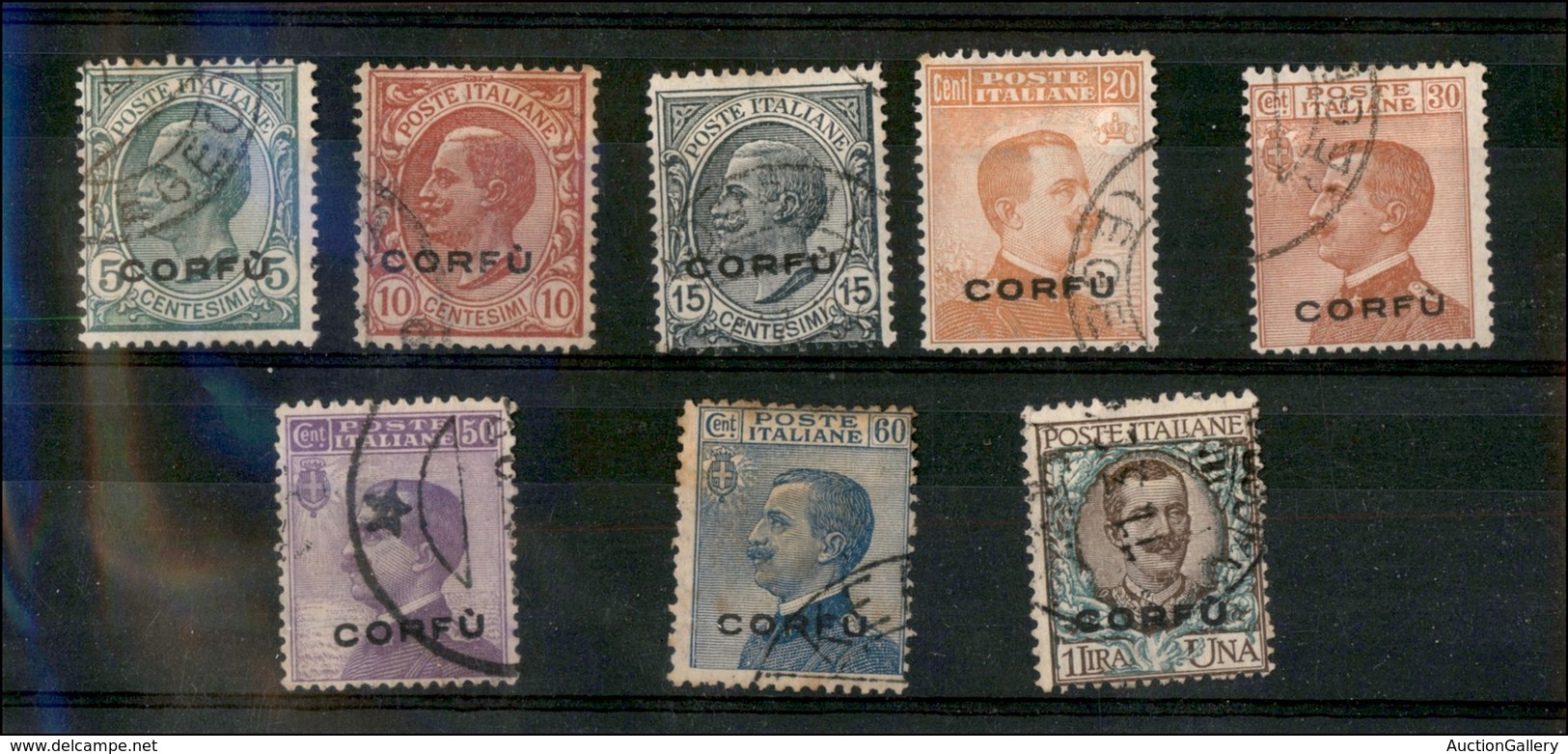 22164 OCCUPAZIONI - CORFU' - 1923 - Soprastampati (1/8) - Serie Completa Di 8 Valori - Usati (150) - Autres & Non Classés