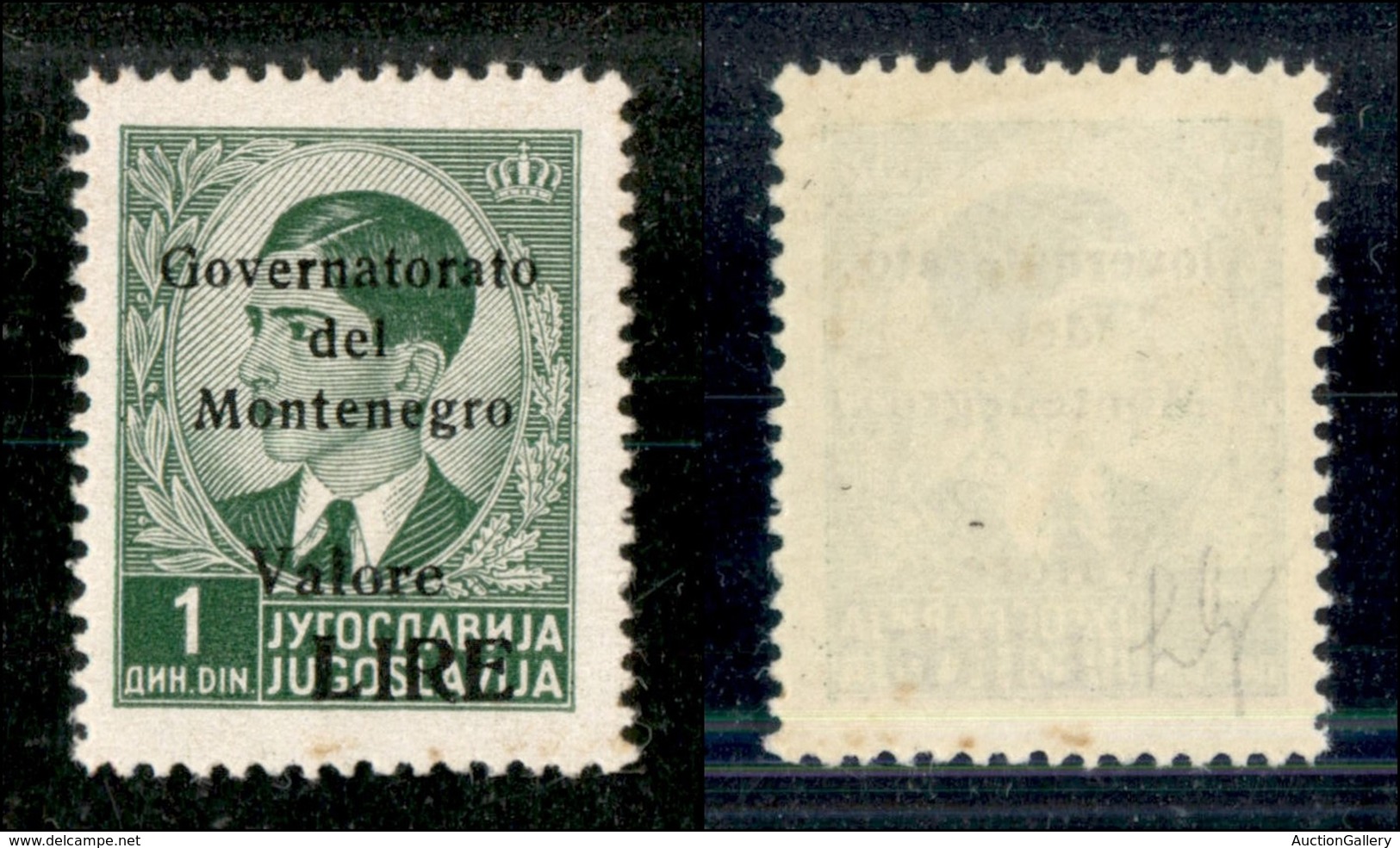 22292 OCCUPAZIONI - MONTENEGRO - 1942 – 1 Lira Su Din (40) – Gomma Originale (40) - Autres & Non Classés