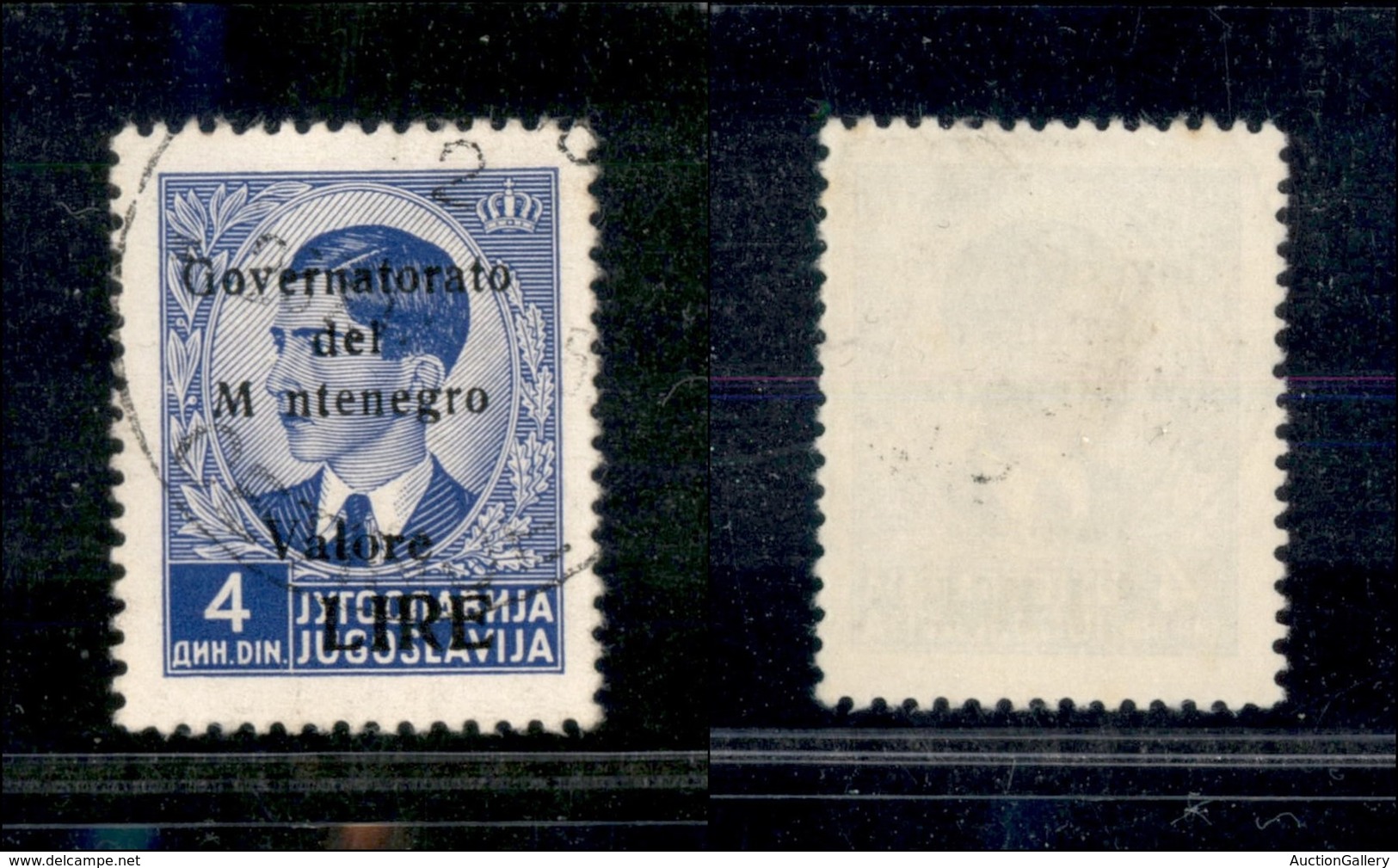 22295 OCCUPAZIONI - MONTENEGRO - 1942 - 4 Din Oltremare (43c) - Errore Tipografico "M Ntenegro" - Usato (110) - Autres & Non Classés