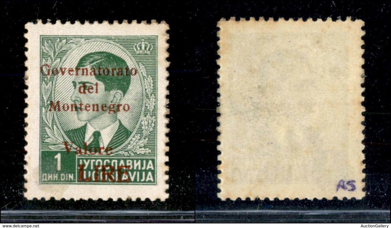 22303 OCCUPAZIONI - MONTENEGRO - 1942 – 1 Lira Su Din (50) – Gomma Integra (60) - Autres & Non Classés