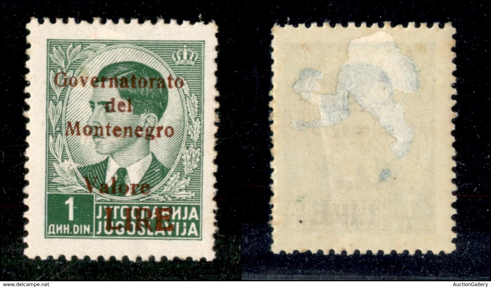 22304 OCCUPAZIONI - MONTENEGRO - 1942 – 1 Lira Su Din (50) – Nuovo Con Gomma (30) - Autres & Non Classés